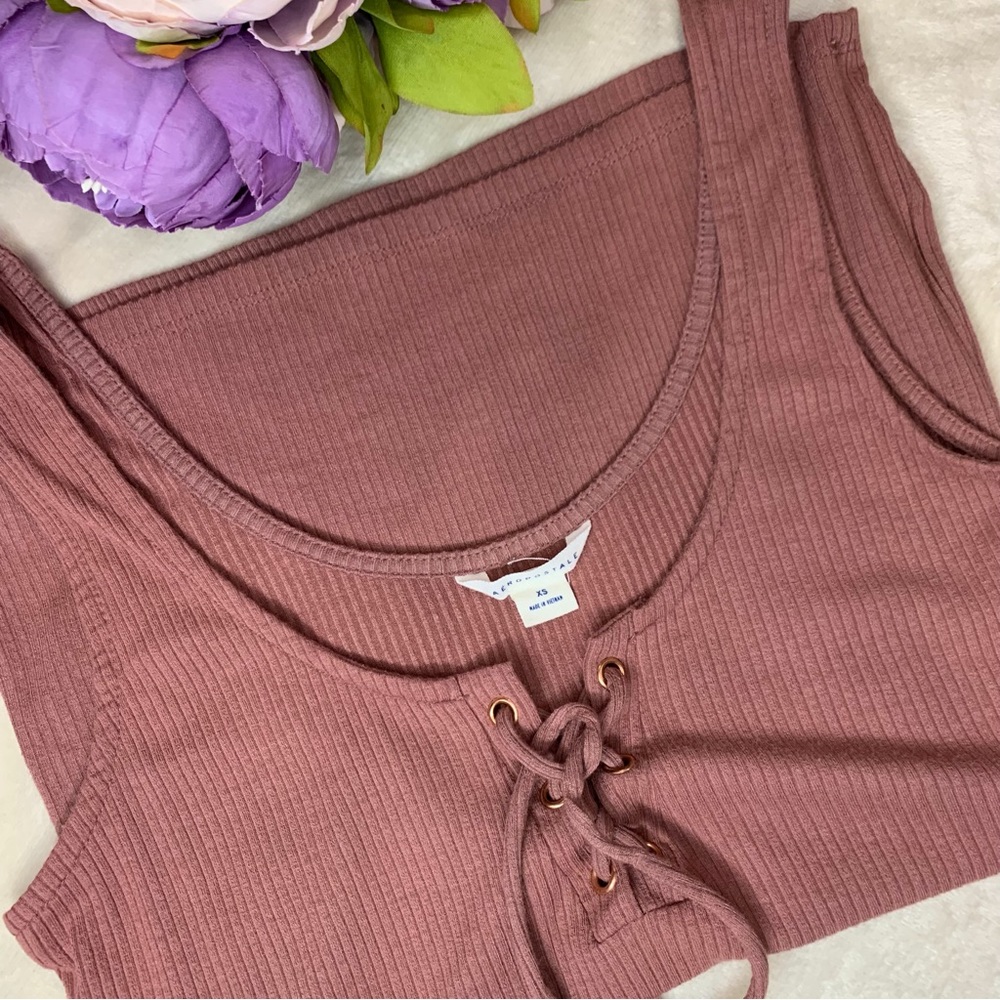 Aeropostale Mauve Lace Up Tank